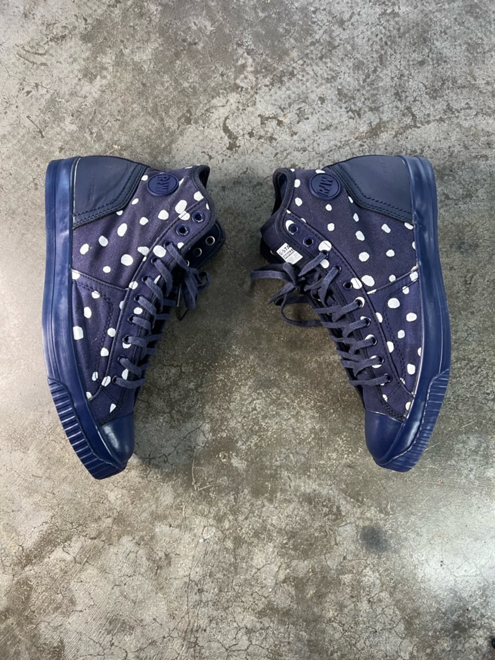 G-Star RAW Scuba High Top Sneakers Polka Dot Indigo Size 8